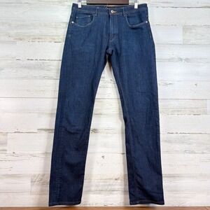 Massimo Dutti Slim Fit Blue Dark Wash Denim Jeans Men Size 32x32